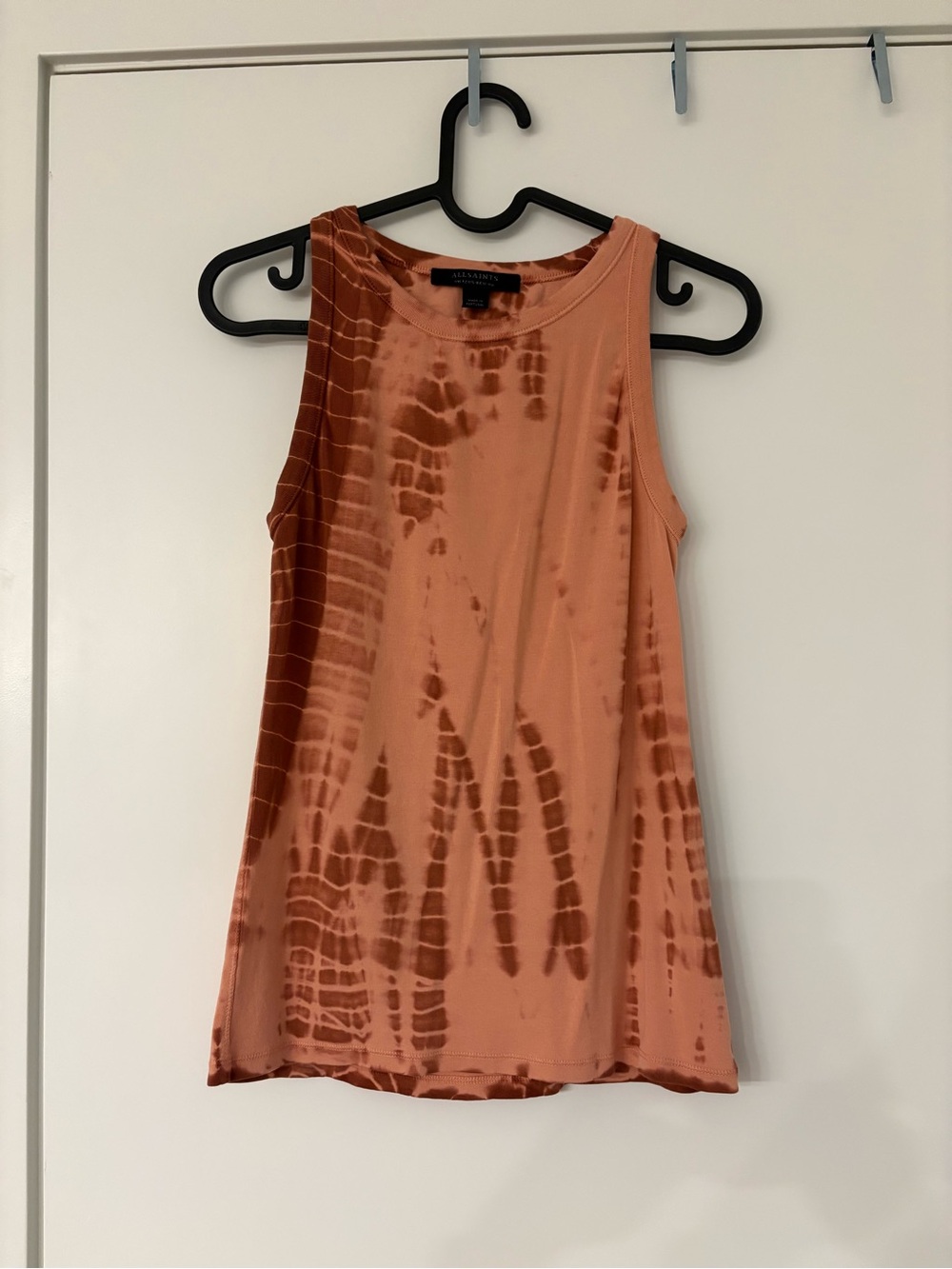 All Saints Tie-Dye Rust Sleeveless Tank Top